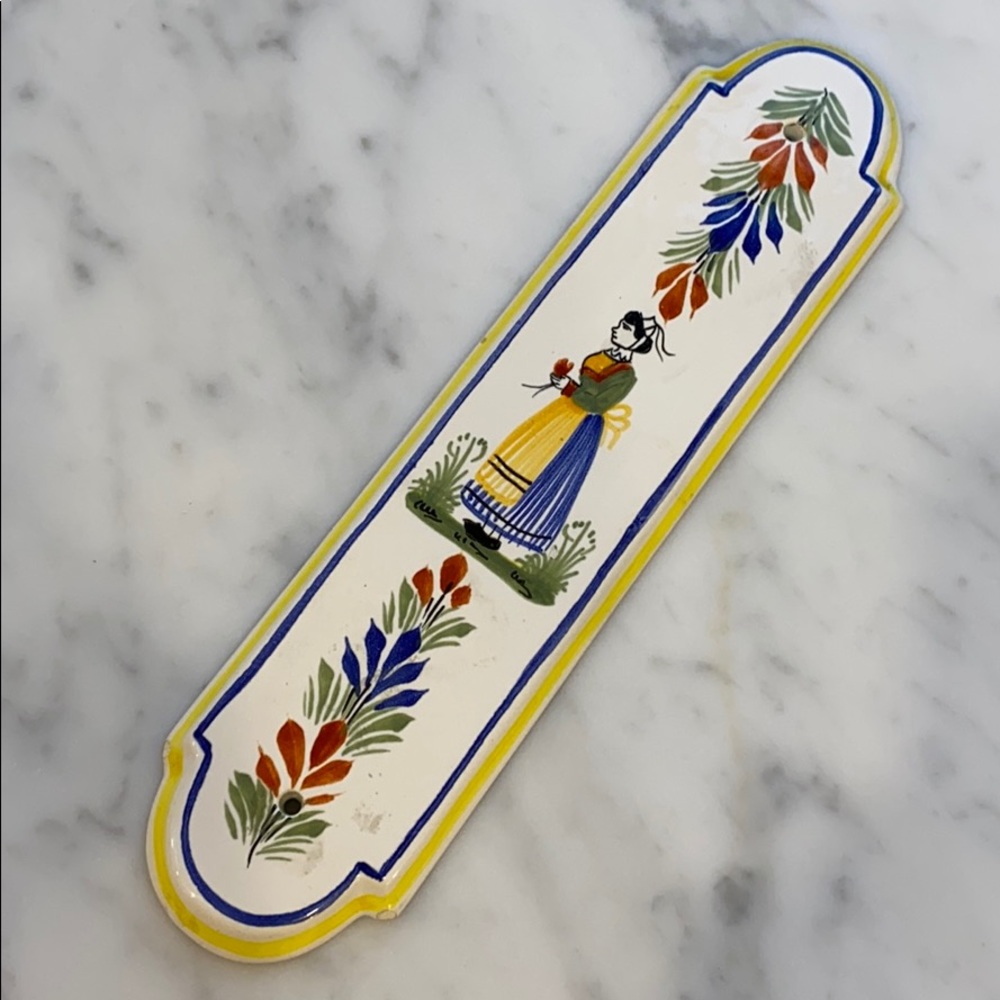 Henriot Quimper door push plate